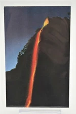 Yosemite Ntl. Park - The Fire Fall, Glacier Point - Photo Chrome postcard