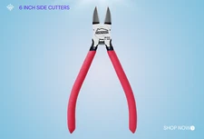 6in Red Spring-Loaded Wire Cutters - High Carbon Steel, Jewelry & Crafting Tool