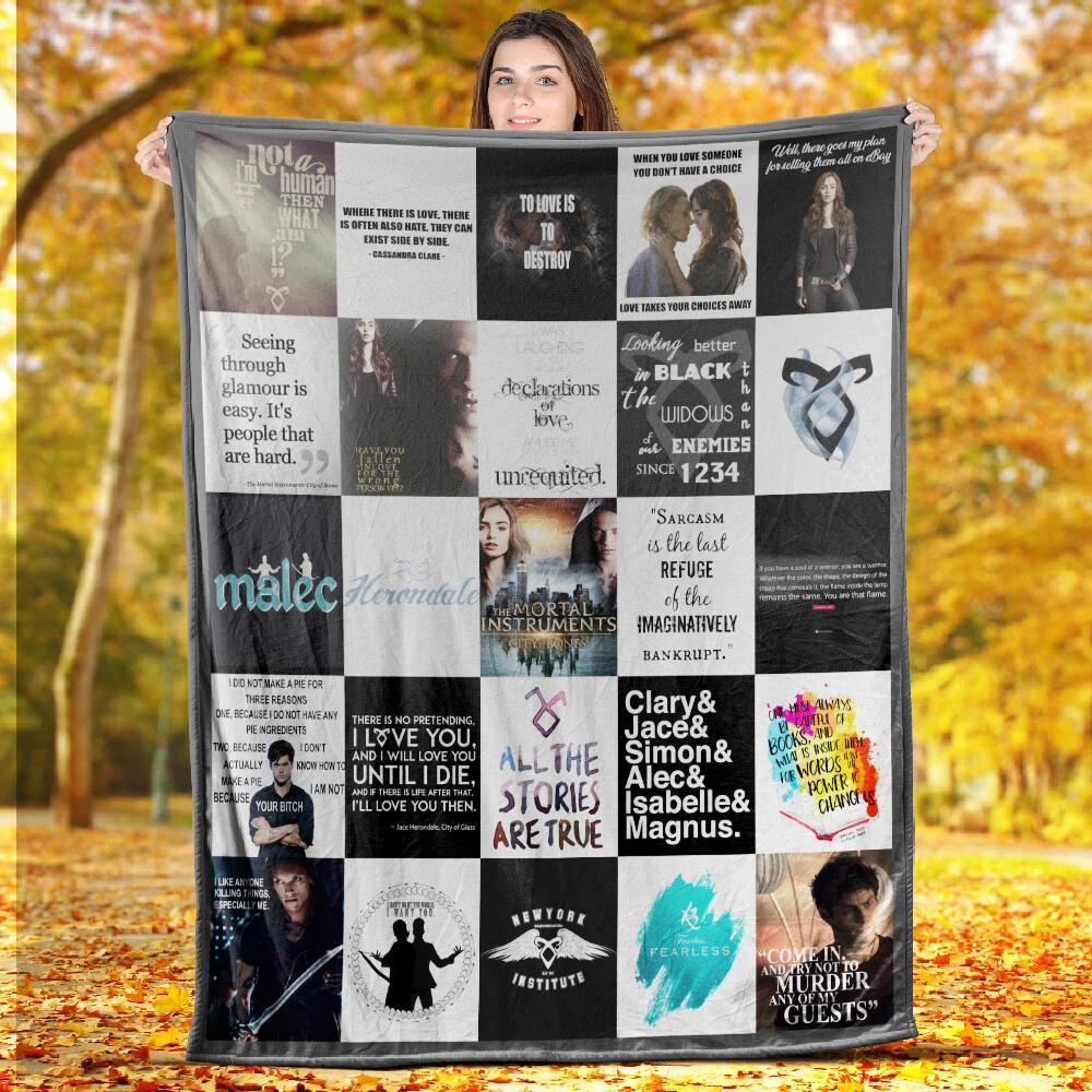 Cassandra Clare Blankets, The Shadowhunter Chronicles Fleece, Sherpa Blanket