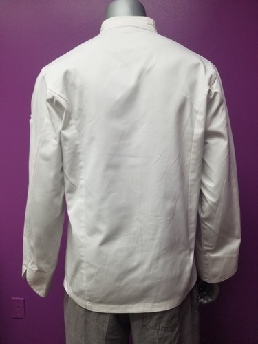 US Chef Coat Uniform 100% Cotton Long Sleeve Cook Jacket Restaurant Workwear - Picture 4 of 4