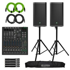 Mackie Thrash 212 12" 1300W DJ PA Powered Speakers Pair with ProFX10v3 Mixer