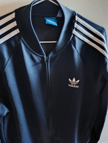 adidas giacchetta pezzo sopra tuta acetata con zip colore Blu taglia L - Foto 6 di 7