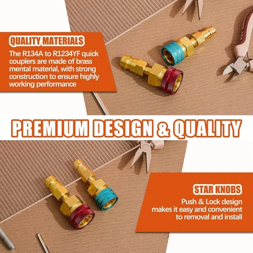 R1234YF to R134A Quick Coupler Adapter Fits Car A/C High Low Side Conversion Kit - Picture 6 of 30