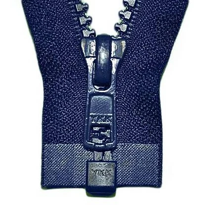 YKK 1 Weg Reißverschluß Kunststoff 5 mm marine blau 50-100 cm für Jacken, u.ä.