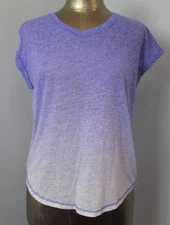 Xersion Purple Fading T-Shirt Womens Size S Chest 41 V-Neck Tunic 201-31280