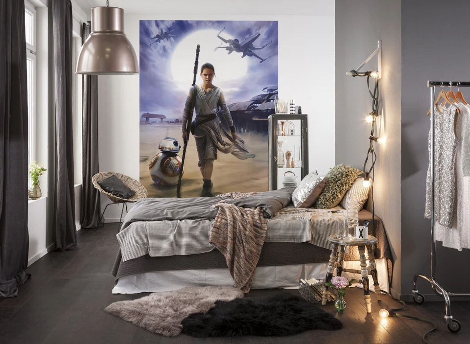 Star Wars Wall Mural Picture Poster Rey Blue Decor teen adult fan gift wallpaper - Image 3 of 4