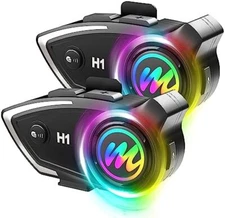 Moman Wireless Helmet Headset 500M Motorcycle Headphone Speaker 2-Pack