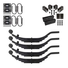 6 Leaf Trailer Slipper Spring Suspension & Tandem Axle Hanger Kit for 9K Axles