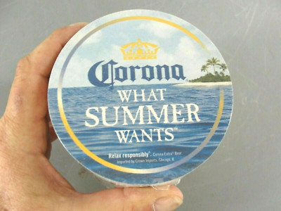 LOT 100 CORONA EXTRA BEER ROUND DRINK COASTER DOUBLE WHAT SUMMER WANTS BAR NEW