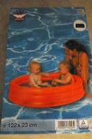 Pool Planschbecken Kinderpool Badespaß Farbe: Orange GrößE: 122 X 23 Cm Neu