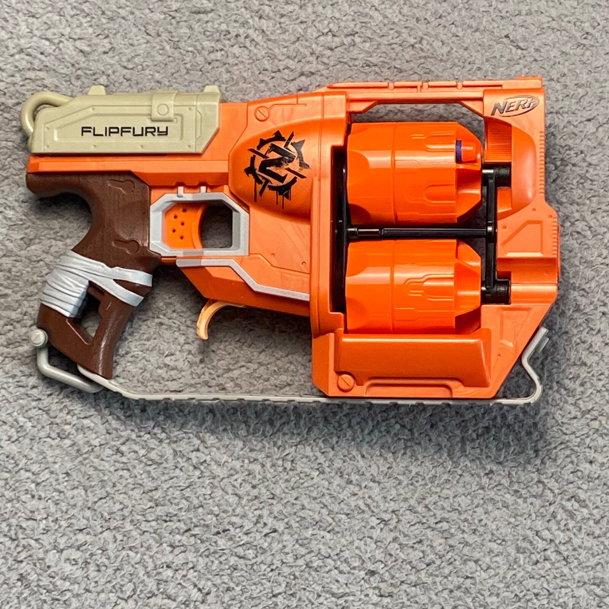 Nerf Zombie Strike Flipfury Blaster 12 Shot Double Revolver