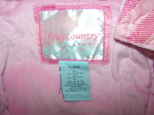 Very Nice Free Country Soft Inside Pink Jacket with Hoodie Size XL in GREAT Shap - Picture 5 of 12