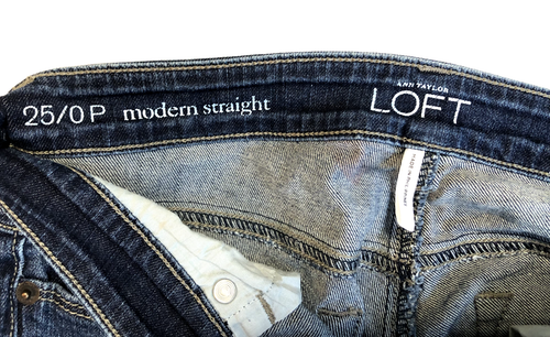 Ann Taylor LOFT MODERN STRAIGHT Size 25/0 P Women's Jeans LOW RISE - Picture 4 of 10