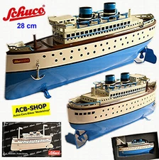 Schuco Tin Steamer Queen II Tin Toy Ship Ocean Liner Reissue 2001