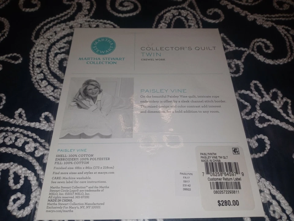 Edredón Martha Stewart Twin Collectors. Foto 2 de 3