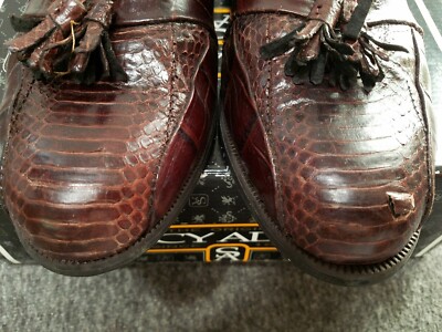 Mens Stacy Adam's Alberto Cognac Loafer Size 9.5 Snake 23059 03 In