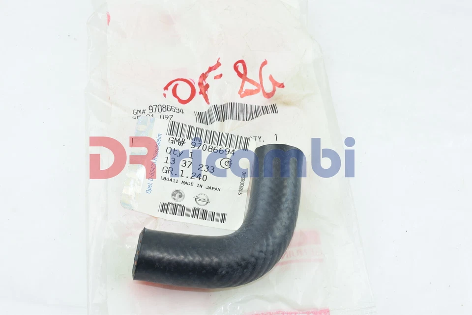 TUBO CONDOTTO FLESSIBILE BIPASSO TERMOSTATO 1.7 cc  OPEL 1337233 - GM 97086694 - Immagine 2 di 3