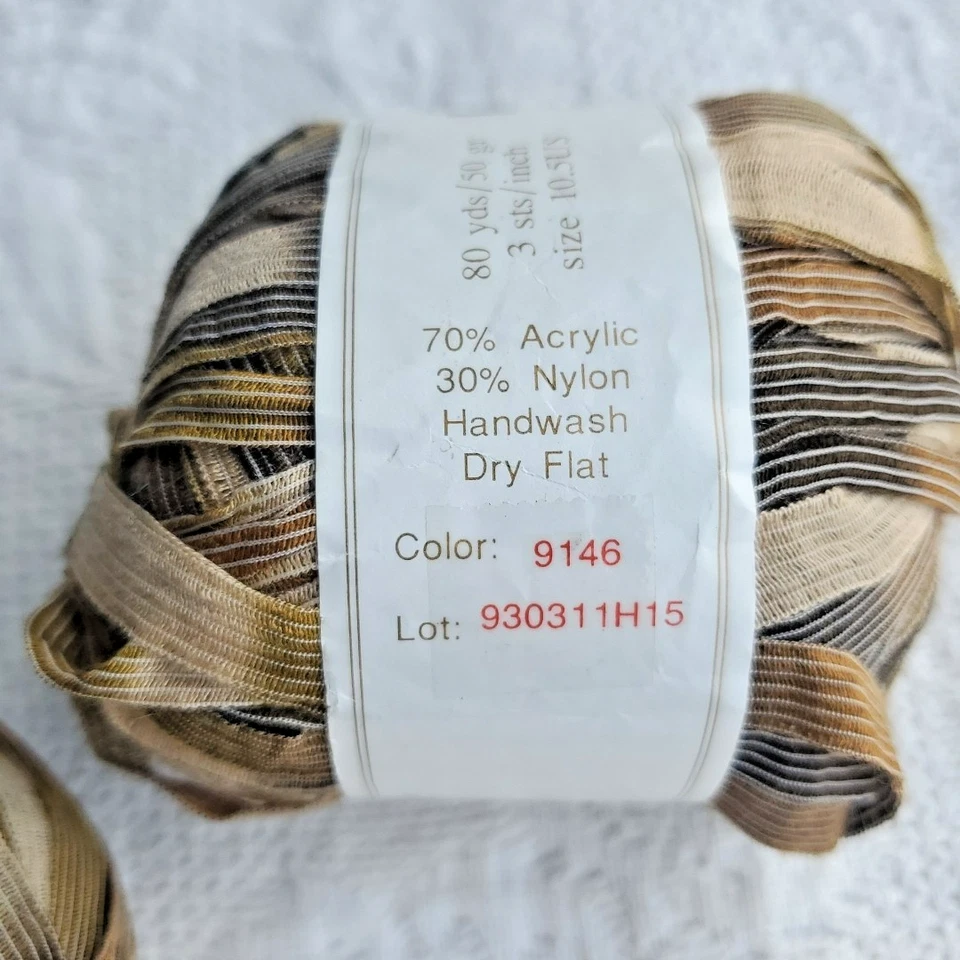 Lot of Crystal Palace DECO RIBBON Yarn String of Pearls color 9146 Gold Deco - Image 4 of 4
