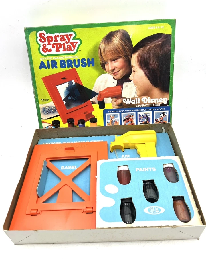 Ideal WALT DISNEY OFFICIAL Spray & Play Airbrush Set - 1976 New old Stock #MH - Image 3 of 3