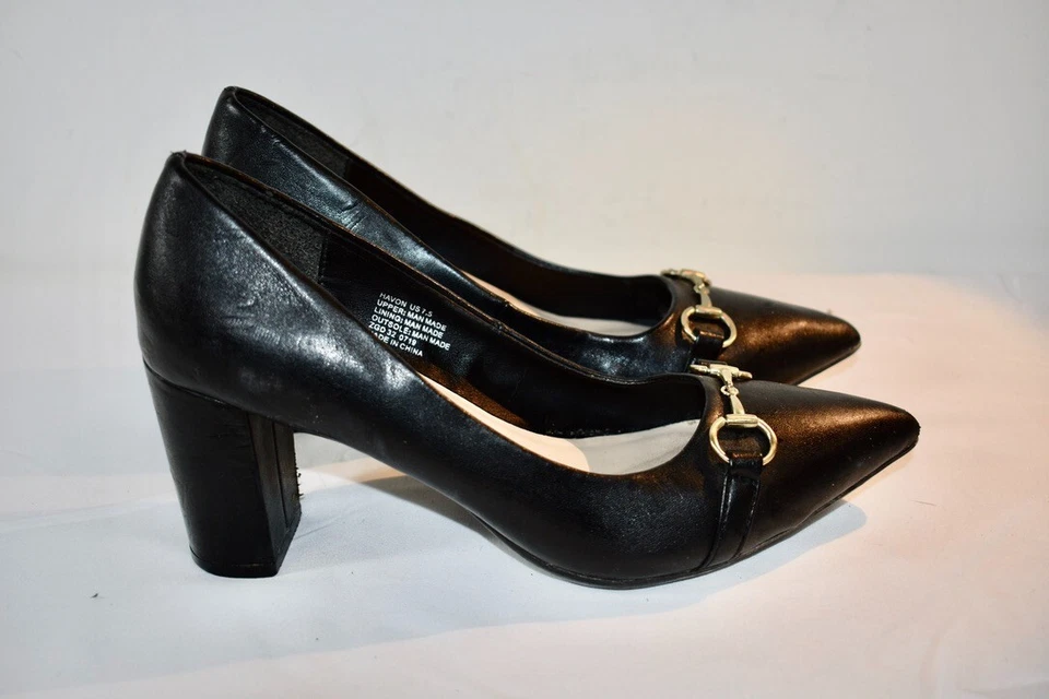 Zapatos BOMBA TAHARI de cuero negro talla 7,5 B a la venta Foto 2 de 4