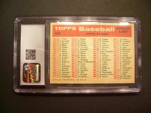 1959 Topps Baseball #419 MILWAUKEE BRAVES TEAM (Braves / CSG 6.5) - EX/NM+ L@@K! - Picture 2 of 2