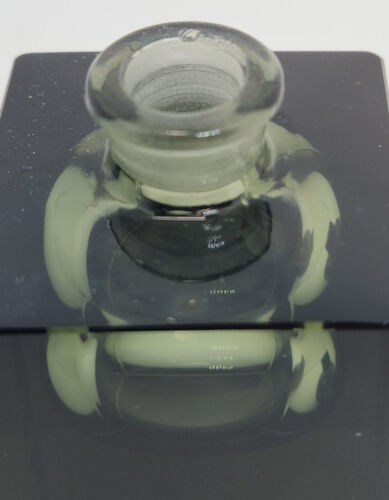 Kleiner Vintage quadratischer schwarzer Glas Kristall Parfum Flakon Art Deco sehr selten - Bild 7 von 14
