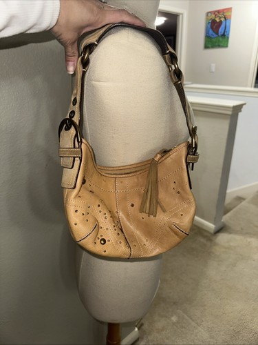 Coach Vjntage Y2K Tan Leather Limited Edition Crystal Studded Hobo Purse - Picture 5 of 5