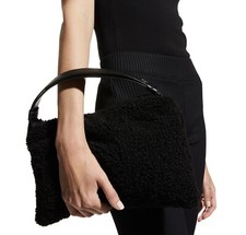 Simon Miller Black Faux Fur Sherpa Puffin Shoulder Bag