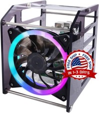 Caja apilable para rack Pi con ventilador de refrigeraci n y LED RGB de 120 mm