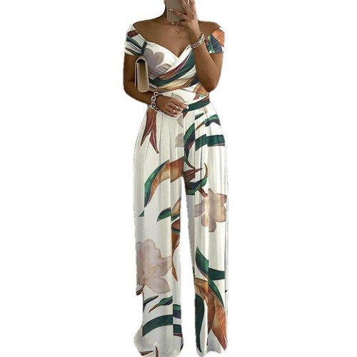 Printed Temperament Commuting Casual High Waisted Jumpsuit for Women - Picture 5 of 16