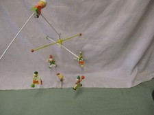 Vintage Infant Nursery Baby Crib Mobile IRMI Circus Hand Painted Green Ballerina