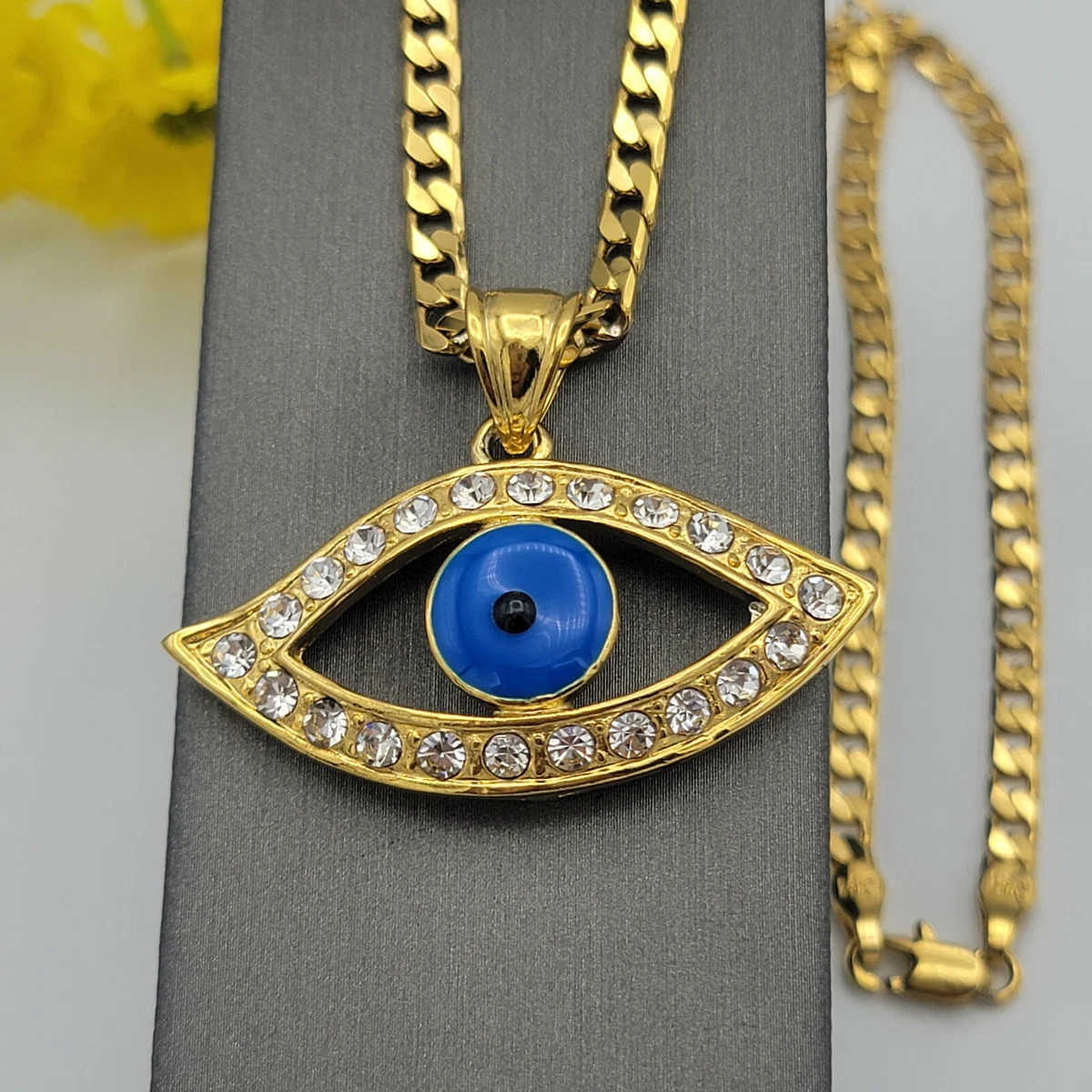 Gold Plated Evil Eye Necklace Pendant Choker Necklace for Women Gift -  China 18K Gold Plated and Brass Necklace price | Made-in-China.com