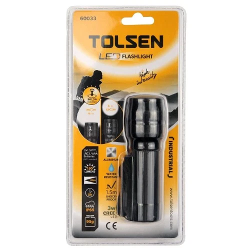 Linterna LED De Aluminio Con Zoom 150LMN