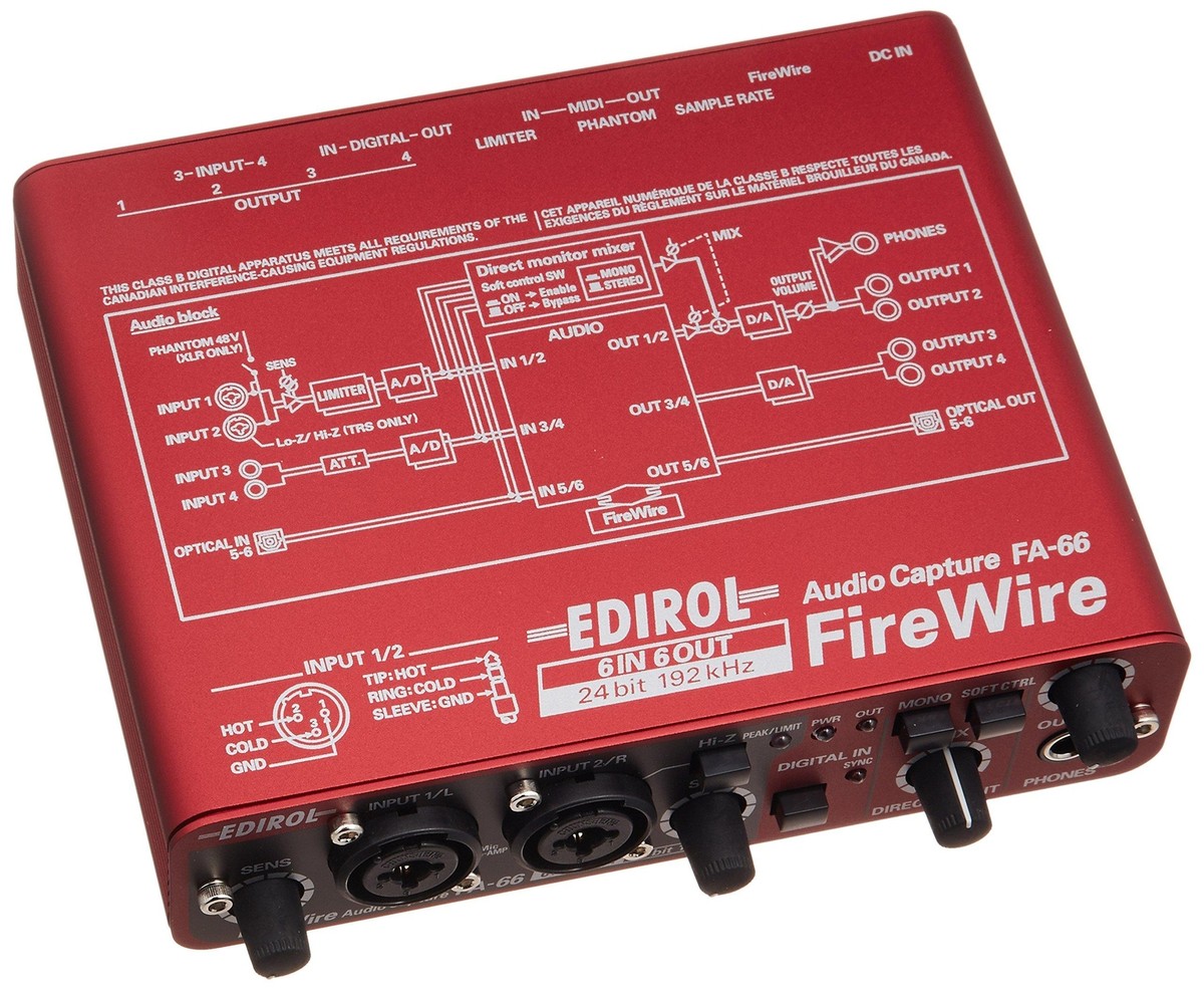 ローランドRoland FireWire Audio Capture FA-66 Roland Audio Interface FireWire AUDIO CAPTURE FA-66 | eBay