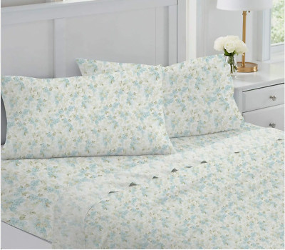 Laura Ashley Cotton Floral Sheet Set QUEEN - Rena (Cotton Sateen) Deep ...