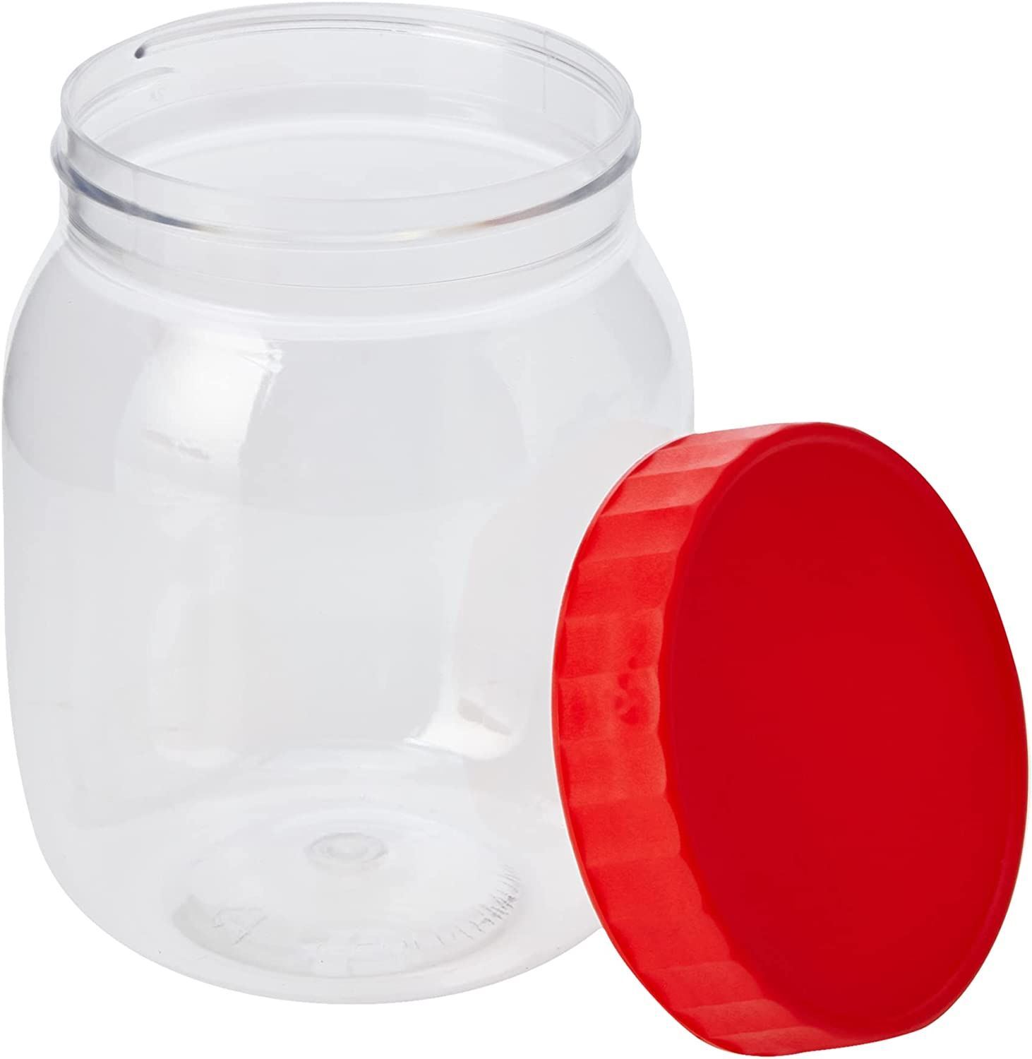 3Pcs PLASTIC STORAGE JARS SCREW TOP LIDS JAR SPICES CONTAINERS CLEAR