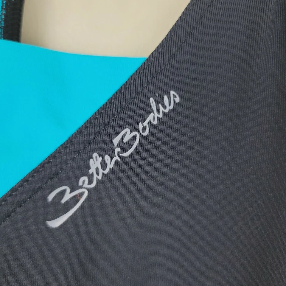 Camiseta sin mangas Better Bodies S negra con recorte azul activa correas ajustables Foto 3 de 4