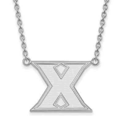 Sterling Silber Xavier Buchstabe X Large Anhänger 18 Zoll Halskette