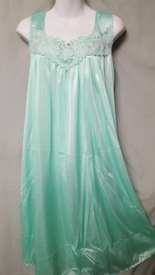 COMFORT CHOICE Camisón Verde Pantorrilla Babydoll Corte Sin Mangas M L 1X 2X 3X 4X Foto 2 de 4