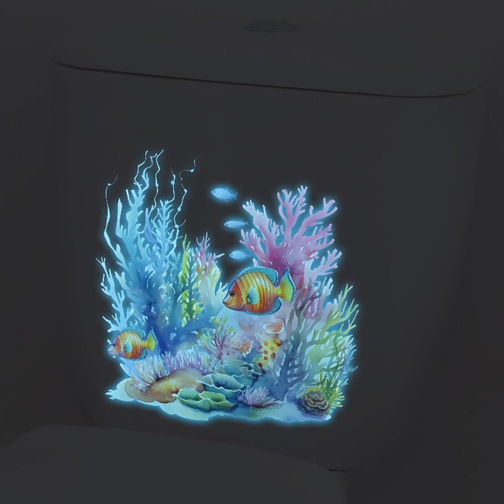 Ocean Theme Toilet Seat Stickers Home Decor Wall Decals Toilet Lid