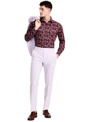 Bar Iii Mens Slim fit Dress Pants 30 / 30 Purple Solid Stretch Linen | eBay
