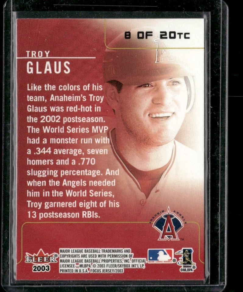 2003 Fleer Focus Jersey Edition #8TC Troy Glaus - 20250 - Image 2 of 2