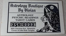 Astrology Boutique by Vivian Psychic Readings Tarot Alexandria VA Business Card