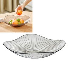 Transparent Grey Fruit Plate Large Plastic Serving Bowl Hand Made Candy Snack B