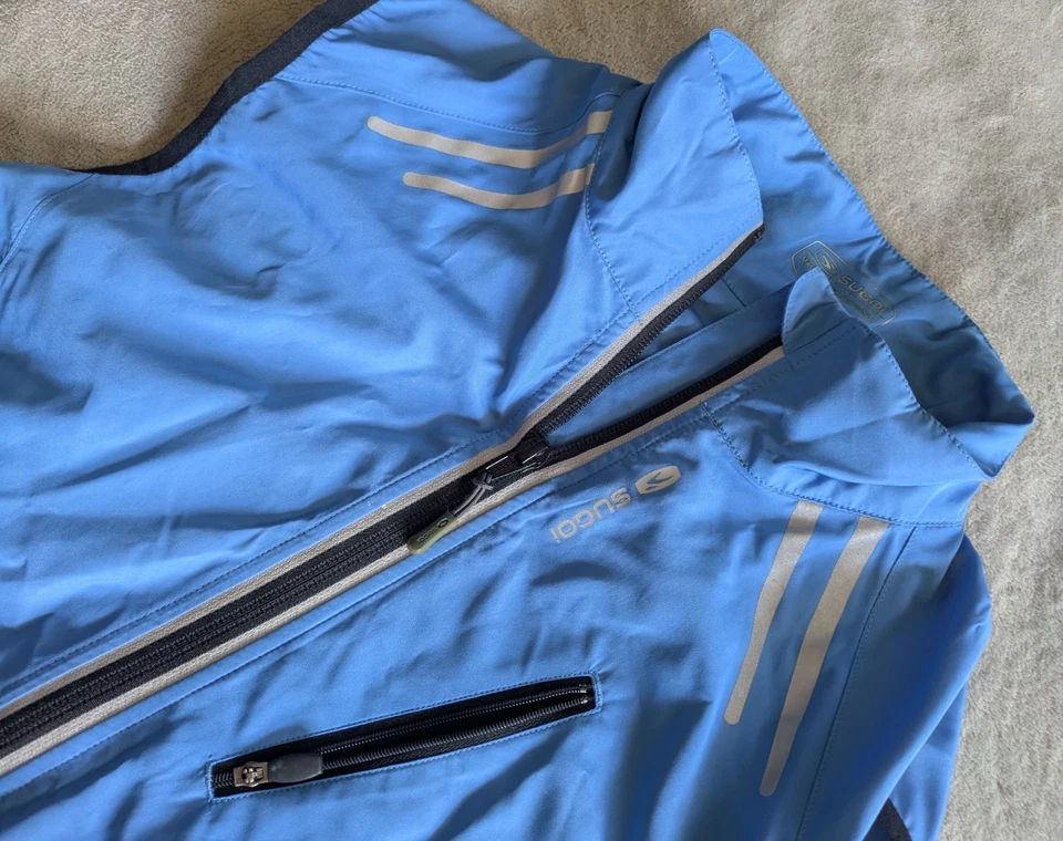 SUGOI Windbreaker Cycling Vest Small Light Blue Gray Black - Image 2 of 4