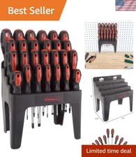 All-in-One 26-Piece Screwdriver Set with Wall Mount & Magnetic Tips in Black