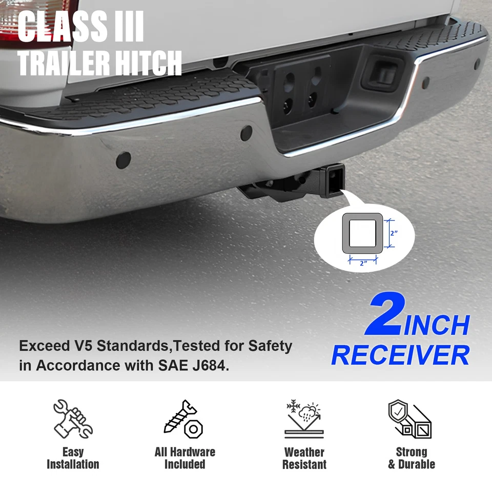 Receptor de enganche de remolque clase 3 para Ram 1500 2003-2024 Foto 3 de 4