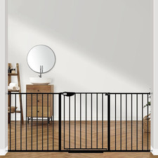 Triple Lock Extra Wide Baby Gate Pressure Mounted Walk through Safe Auto Close B