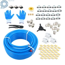 3/4" Aluminum Compressed Air Piping - 100ft Complete Kit for Shop Use
