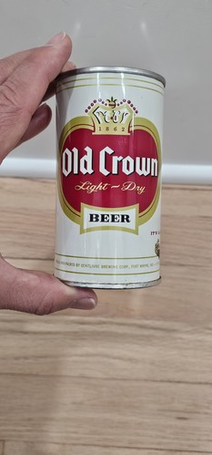 OLD CROWN LIGHT DRY FLAT TOP BEER CAN~CENTLIVRE BRG., FT WAYNE,IND.